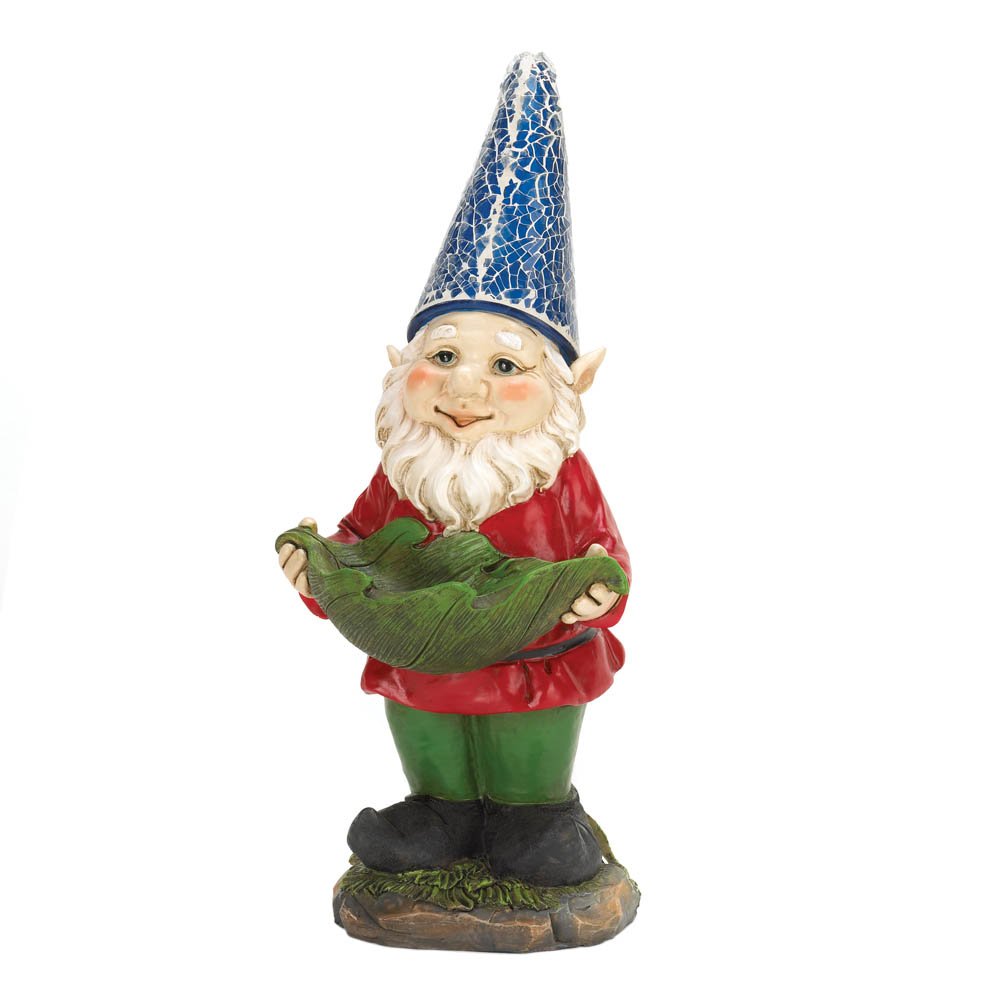 Bird Feeder Gnome Solar Garden Statue