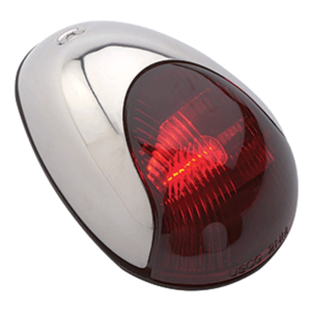 Attwood 2-Mile Vertical Mount, Red Sidelight - 12V - Stainless Steel Housing